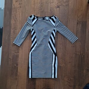 Dynamite Black and White Long Sleeve Dress